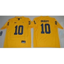 Michigan Wolverines #10 Tom Brady Gold Jordan Brand Limited Stitched NCAA Jersey