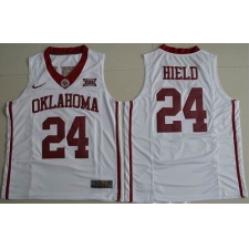 Oklahoma Sooners #24 Buddy Hield White Basketball New XII Stitched NCAA Jersey