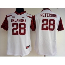 Oklahoma Sooners 28 Adrian Peterson White College Football Jersey