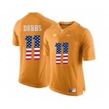 Tennessee Volunteers 11 Joshua Dobbs Orange USA Flag College Football Jersey