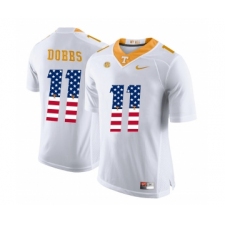 Tennessee Volunteers 11 Joshua Dobbs White USA Flag College Football Jersey