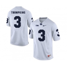 Penn State Nittany Lions 3 DeAndre Thompkins White College Football Jersey