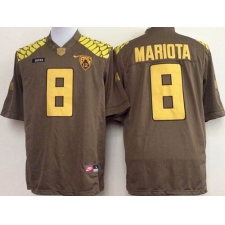 Oregon Ducks #8 Marcus Mariota Olive Limited Stitched NCAA Jersey