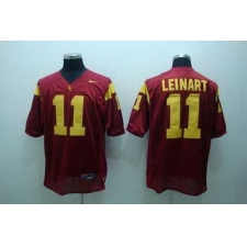 Trojans #11 Matt Leinart Red Embroidered NCAA Jersey