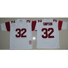 USC Trojans #32 O.J. Simpson White Stitched NCAA Jersey