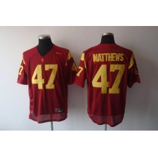 USC Trojans #47 Clay Matthews Red Stitched NCAA Jersey