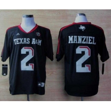 Addidas Texas A&M Aggies Johnny Manziel 2 Football Techfit NCAA Jerseys - Black