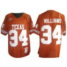 Longhorns #34 Ricky Williams Orange Embroidered NCAA Jersey