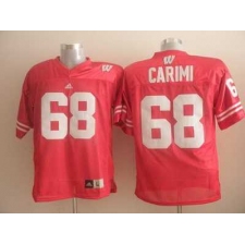 Badgers #68 Gabe Carimi Red Embroidered NCAA Jersey