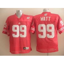 Badgers #99 J.J. Watt Red Embroidered NCAA Jersey