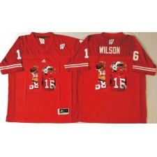Wisconsin Badgers #16 Russell Wilson Red Player Fashion Stitched NCAA Jersey
