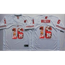 Wisconsin Badgers #16 Russell Wilson White Player Fashion Stitched NCAA Jersey