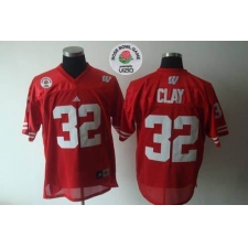 Wisconsin Badgers #32 John Clay Red Rose Bowl Game Stitched NCAA Jersey