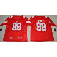 Wisconsin Badgers #99 J.J. Watt Red Under Armour Stitched NCAA Jersey