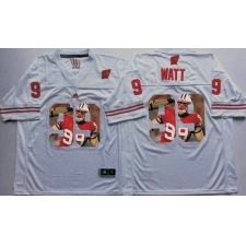 Wisconsin Badgers #99 J.J. Watt White Player Fashion Stitched NCAA Jersey
