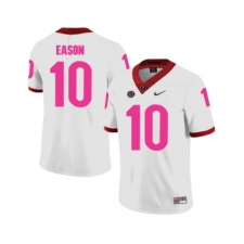 Georgia Bulldogs 10 Jacob Eason White 2018 Breast Cancer Awareness College Football Jersey