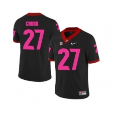 Georgia Bulldogs 27 Nick Chubb Black 2018 Breast Cancer Awareness College Football Jersey
