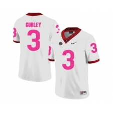 Georgia Bulldogs 3 Todd Gurley White 2018 Breast Cancer Awareness College Football Jersey