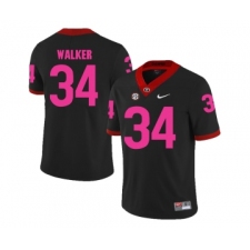 Georgia Bulldogs 34 Herschel Walker Black 2018 Breast Cancer Awareness College Football Jersey