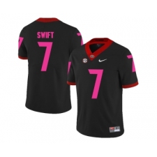 Georgia Bulldogs 7 D'Andre Swift Black 2018 Breast Cancer Awareness College Football Jersey