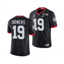 Men’s Georgia Bulldogs #19 Brock Bowers 2022 Patch Black College Football Stitched Jersey