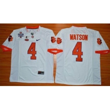 Clemson Tigers #4 Deshaun Watson White 1975-1978 Fuller 2016 College Football Playoff National Championship Patch Stitched NCAA Jersey