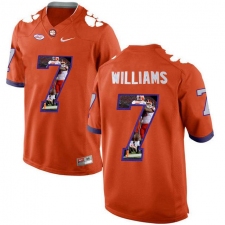 Clemson Tigers #7 Mike Williams Orange With Portrait Print College Football Jersey5