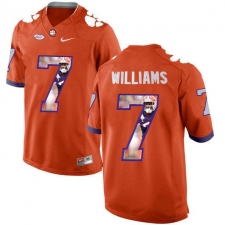 Clemson Tigers #7 Mike Williams Orange With Portrait Print College Football Jersey