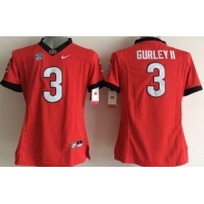 Women's Bulldogs #3 Todd Gurley II Red Stitched NCAA Jersey