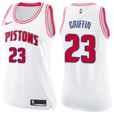 Women's Nike Detroit Pistons #23 Blake Griffin Swingman White/Pink Fashion NBA Jersey