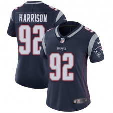 Women's Nike New England Patriots #92 James Harrison Navy Blue Team Color Vapor Untouchable Limited Player NFL Jersey