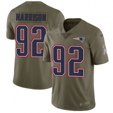 Youth Nike New England Patriots #92 James Harrison Limited Olive 2017 Salute to Service NFL Jersey