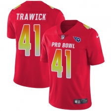 Men's Nike Tennessee Titans #41 Brynden Trawick Limited Red 2018 Pro Bowl NFL Jersey
