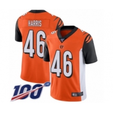 Men's Cincinnati Bengals #46 Clark Harris Orange Alternate Vapor Untouchable Limited Player 100th Season Football Jersey