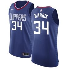 Men's Nike Los Angeles Clippers #34 Tobias Harris Authentic Blue Road NBA Jersey - Icon Edition