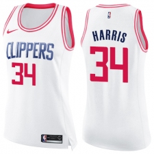 Women's Nike Los Angeles Clippers #34 Tobias Harris Swingman White/Pink Fashion NBA Jersey