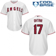 Men's Majestic Los Angeles Angels of Anaheim #17 Shohei Ohtani Replica White Home Cool Base MLB Jersey