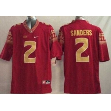 Florida State Seminoles #2 Deion Sanders Red Limited Stitched NCAA Limited Jersey