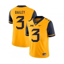 West Virginia Mountaineers 3 Stedman Bailey Gold College Football Jersey
