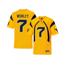 West Virginia Mountaineers 7 Daryl Worley Gold College Football Jersey