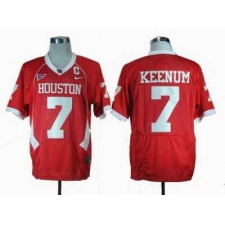 NCAA Houston Cougars Case Keenum 7 Red C-USA Patch College Football Jerseys