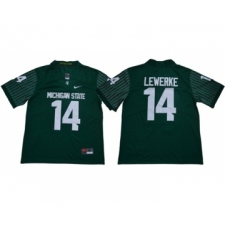 Spartans #14 Brian Lewerke Green Limited Stitched NCAA Jersey
