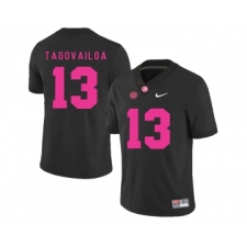 Alabama Crimson Tide 13 Tua Tagovailoa Black 2018 Breast Cancer Awareness College Football Jersey