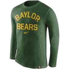 Baylor Bears Nike Conviction Long Sleeves Tri-Blend T-Shirt Heather Green