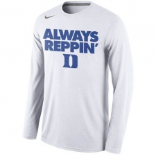 Duke Blue Devils Nike Always Reppin' Long Sleeves Legend Bench Performance T-Shirt White