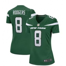 Women's New York Jets #8 Aaron Rodgers Green 2023 Vapor Untouchable Stitched Nike Limited Jersey