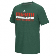 Miami Hurricanes Adidas Sideline Practice Football Ultimate Short Sleeve Climalite T-Shirt Green