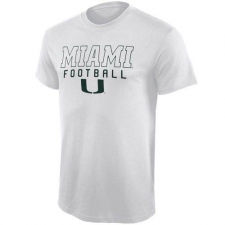 Miami Hurricanes Frame Football T-Shirt White