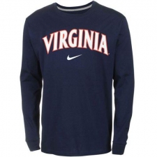 Virginia Cavaliers Nike Wordmark Long Sleeves T-Shirt Navy Blue