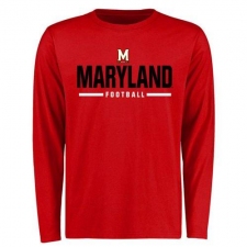 Maryland Terrapins Custom Sport Wordmark Long Sleeves T-Shirt Red